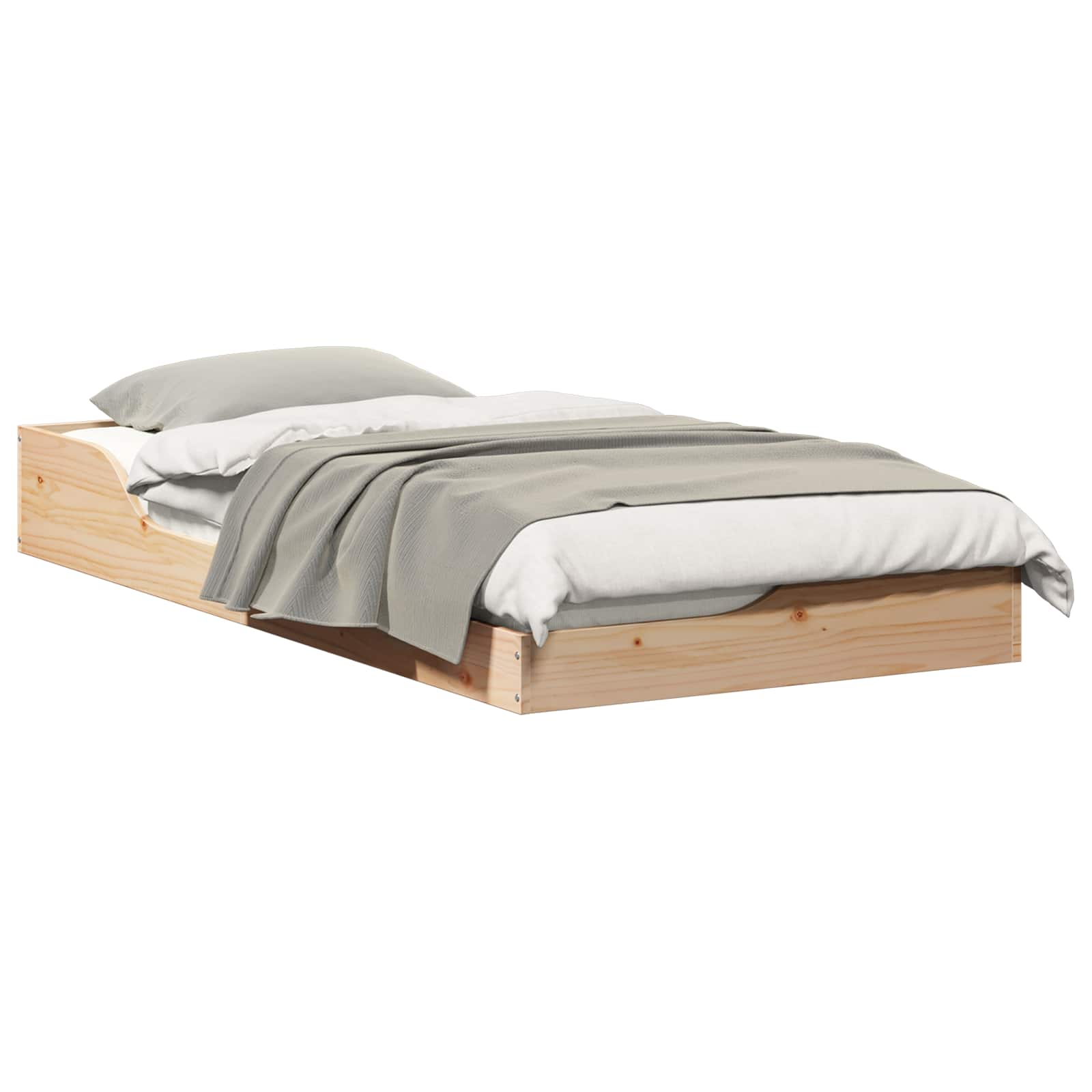 Bedframe Bruin 75 x 190 cm Massief grenenhout is nu te koop bij PeponiXL, paradijselijk wonen!