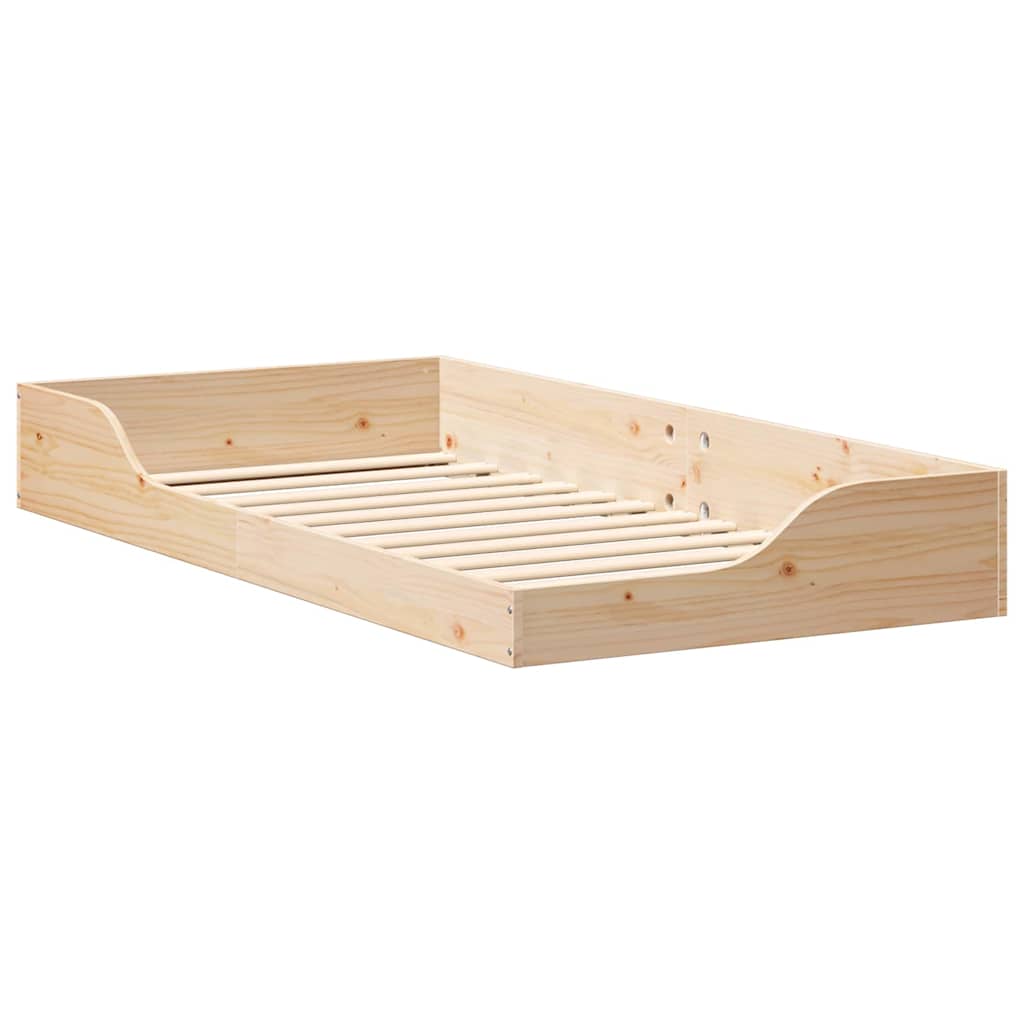 Bedframe Bruin 75 x 190 cm Massief grenenhout is nu te koop bij PeponiXL, paradijselijk wonen!