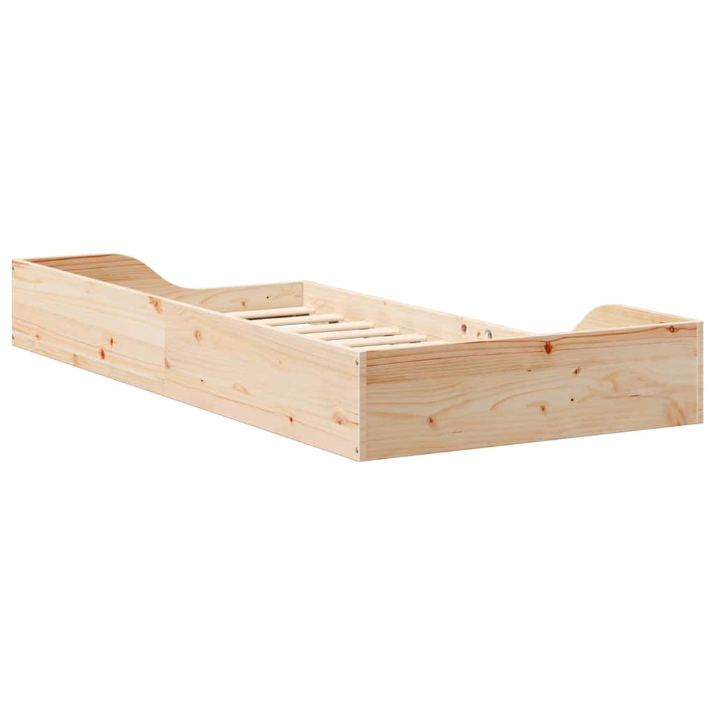 Bedframe Bruin 75 x 190 cm Massief grenenhout is nu te koop bij PeponiXL, paradijselijk wonen!
