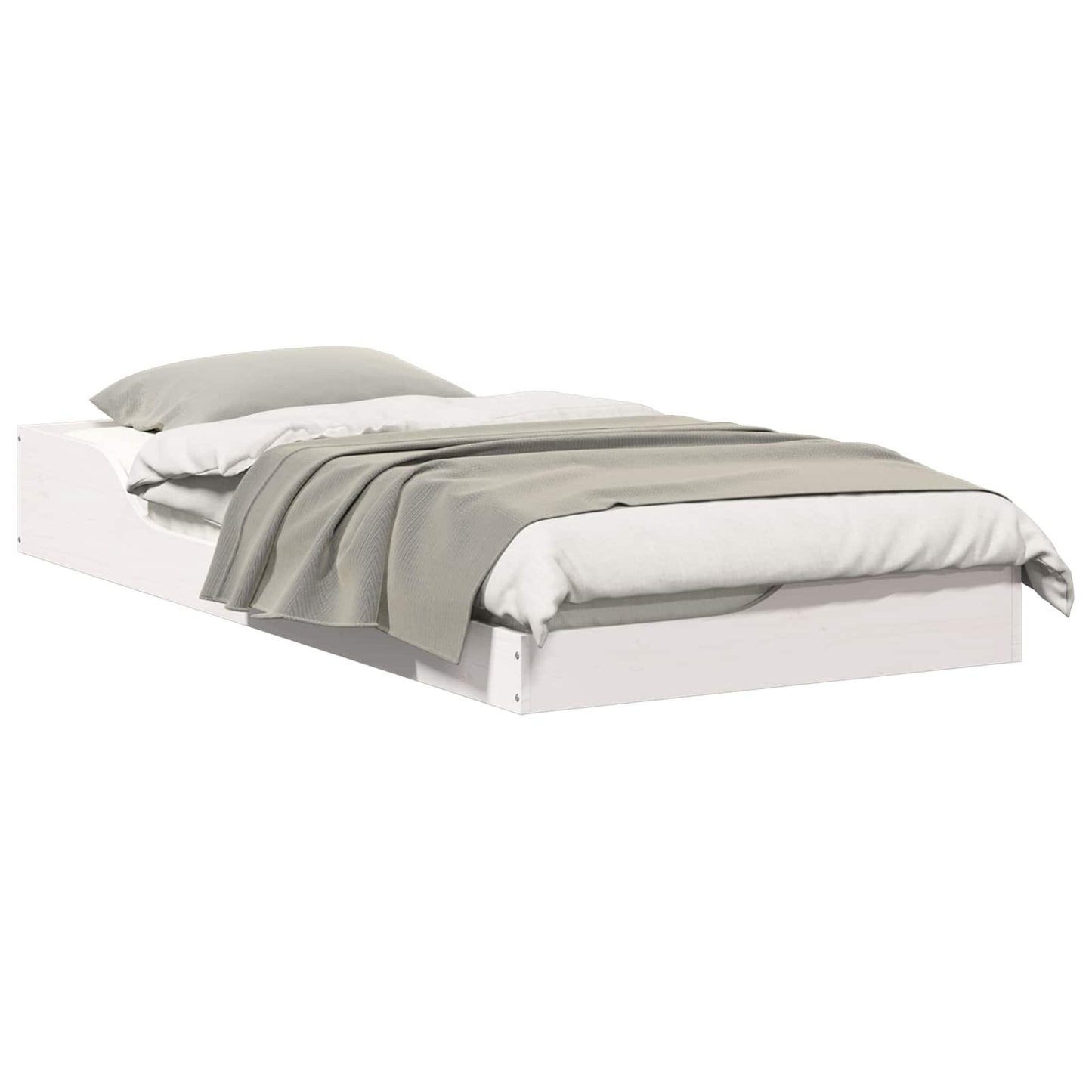 Bedframe Wit 75 x 190 cm Massief grenenhout is nu te koop bij PeponiXL, paradijselijk wonen!