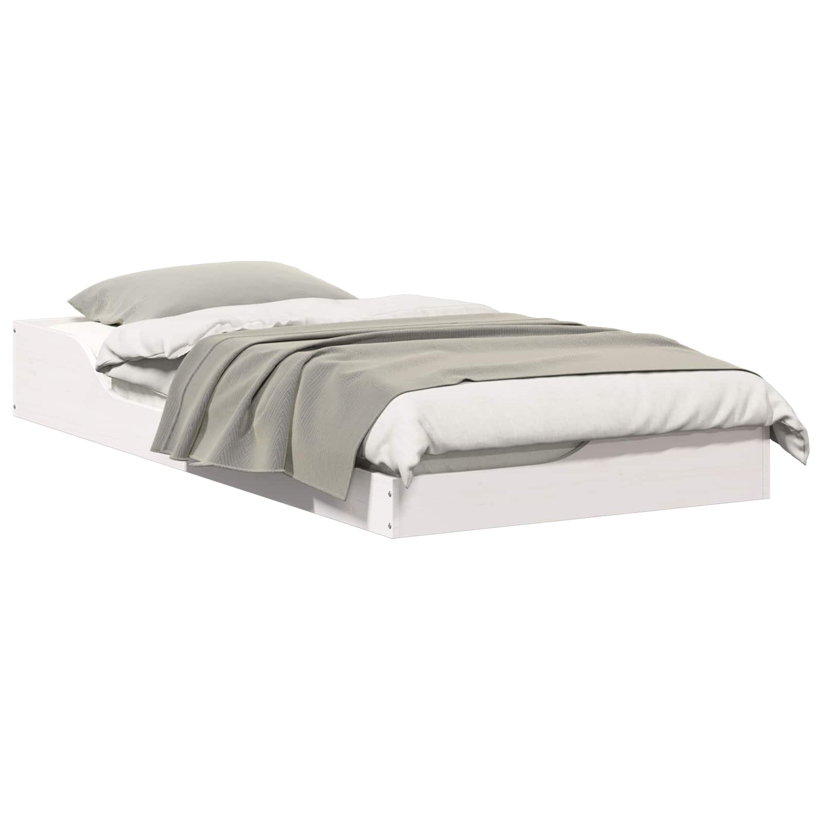 Bedframe Wit 75 x 190 cm Massief grenenhout is nu te koop bij PeponiXL, paradijselijk wonen!
