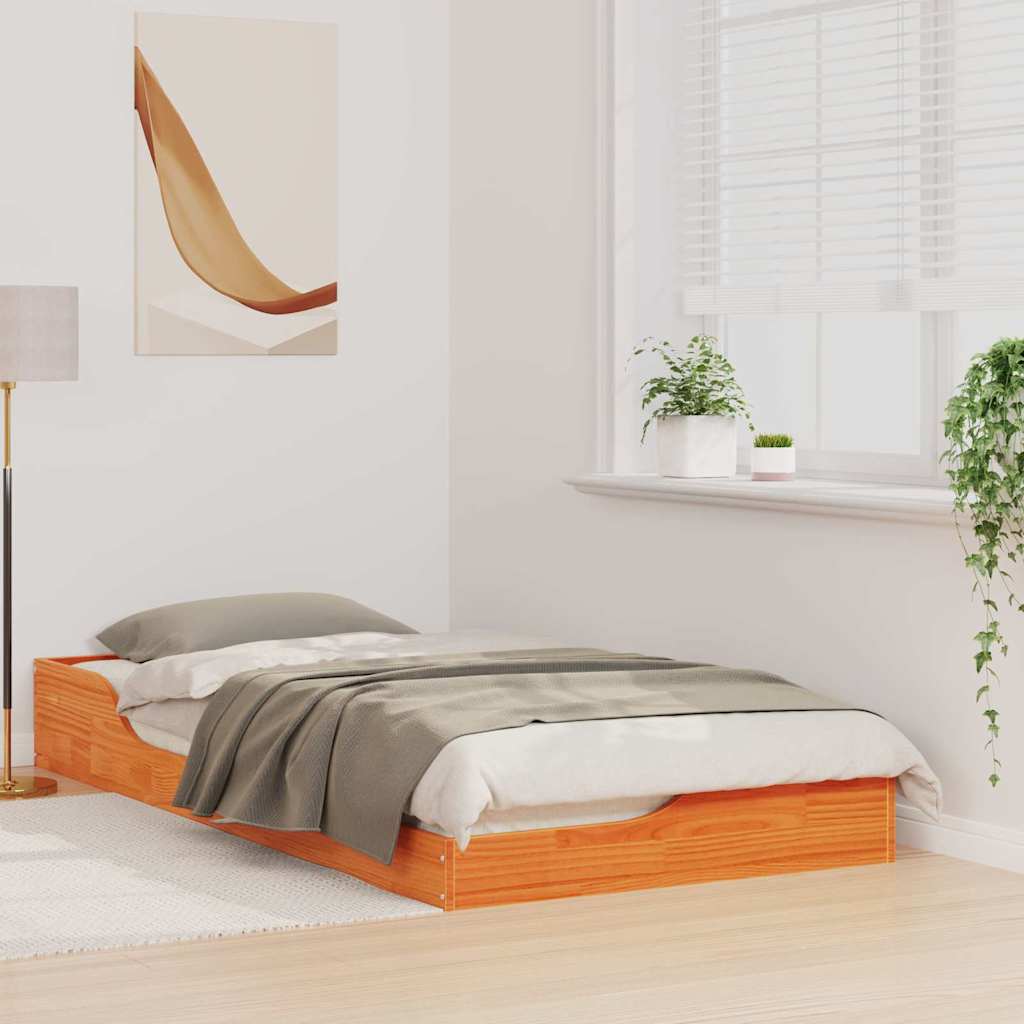 Bedframe Wasbruin 75 x 190 cm Massief grenenhout is nu te koop bij PeponiXL, paradijselijk wonen!