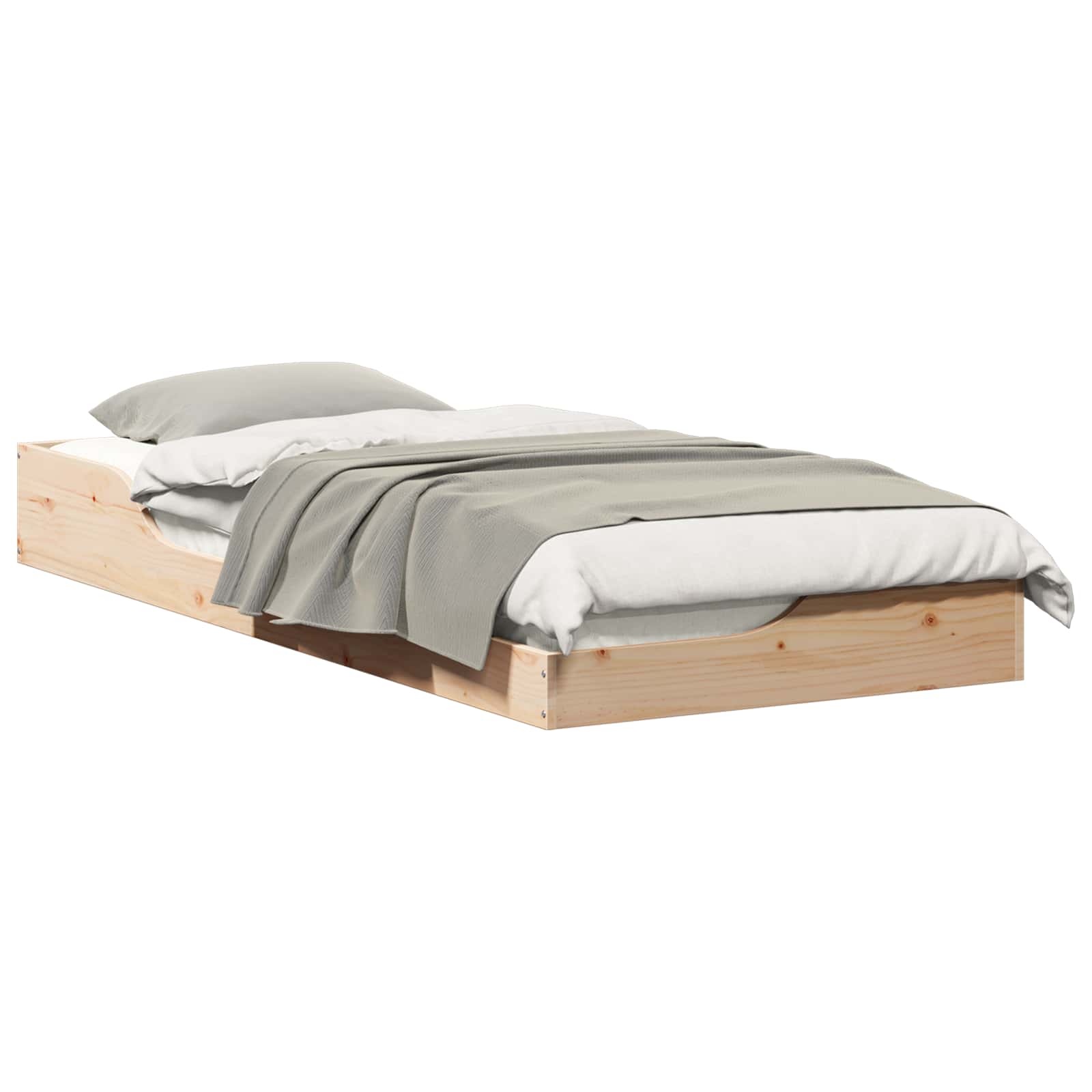Bedframe Bruin 80 x 210 cm Massief grenenhout is nu te koop bij PeponiXL, paradijselijk wonen!