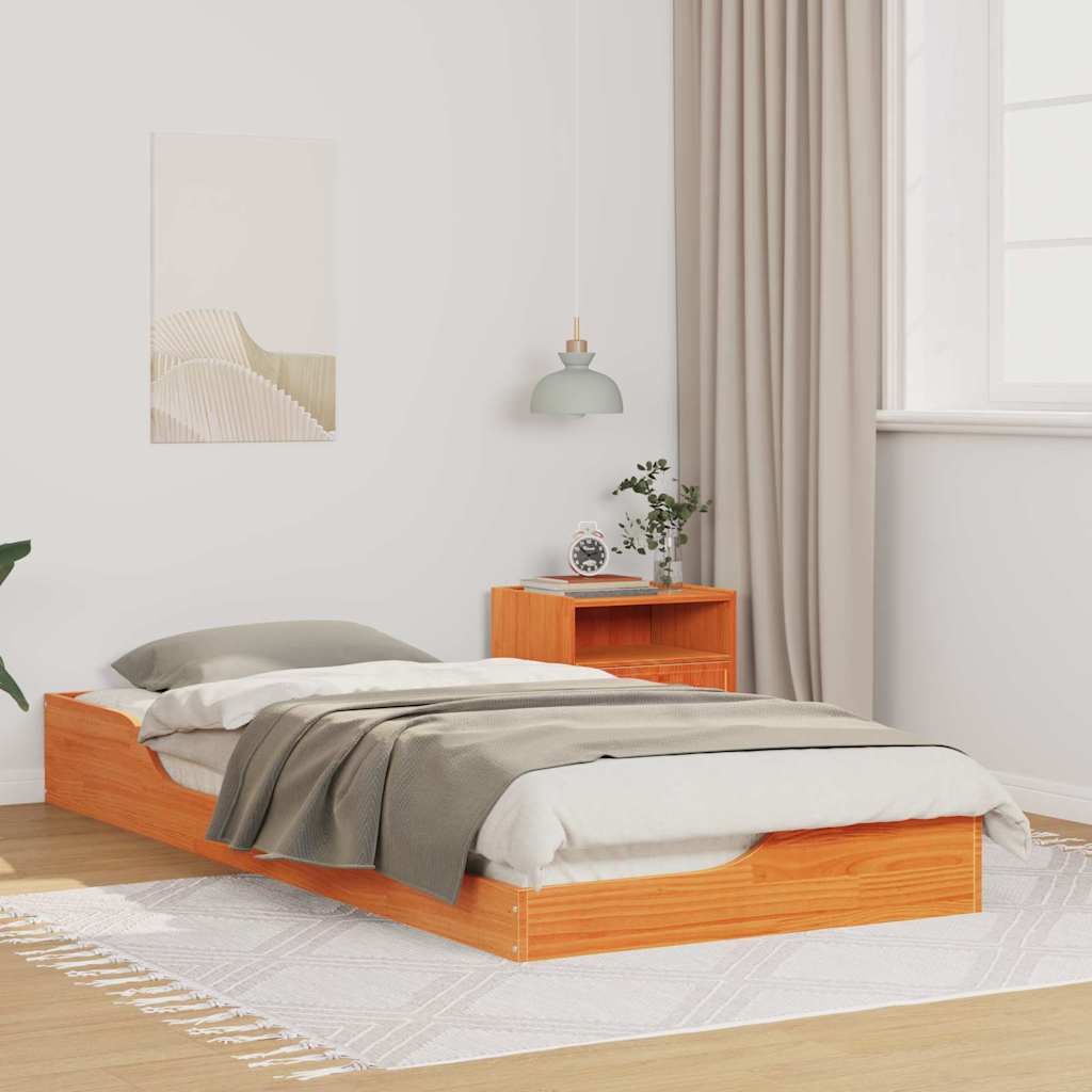 Bedframe Wasbruin 80 x 210 cm Massief grenenhout is nu te koop bij PeponiXL, paradijselijk wonen!