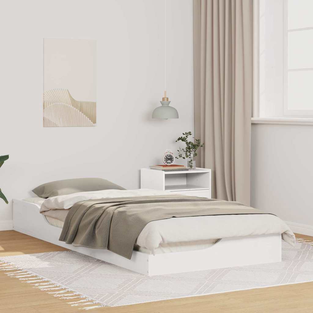 Bedframe Wit 90 x 210 cm Massief grenenhout is nu te koop bij PeponiXL, paradijselijk wonen!
