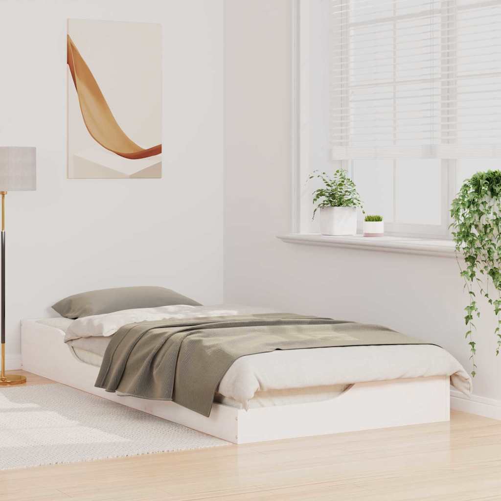 Bedframe Wit 90 x 210 cm Massief grenenhout is nu te koop bij PeponiXL, paradijselijk wonen!