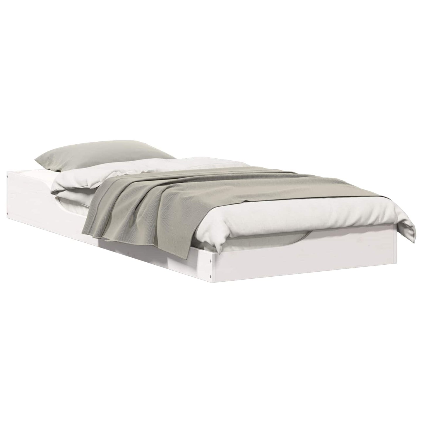 Bedframe Wit 90 x 210 cm Massief grenenhout is nu te koop bij PeponiXL, paradijselijk wonen!