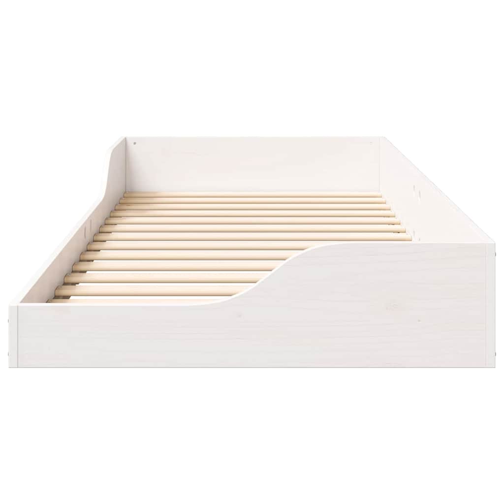 Bedframe Wit 90 x 210 cm Massief grenenhout is nu te koop bij PeponiXL, paradijselijk wonen!