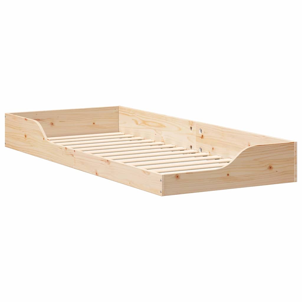 Bedframe Bruin 100 x 220 cm Massief grenenhout is nu te koop bij PeponiXL, paradijselijk wonen!