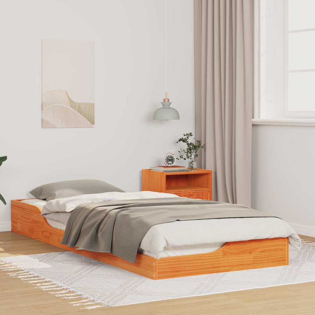 Bedframe Wasbruin 100 x 220 cm Massief grenenhout is nu te koop bij PeponiXL, paradijselijk wonen!