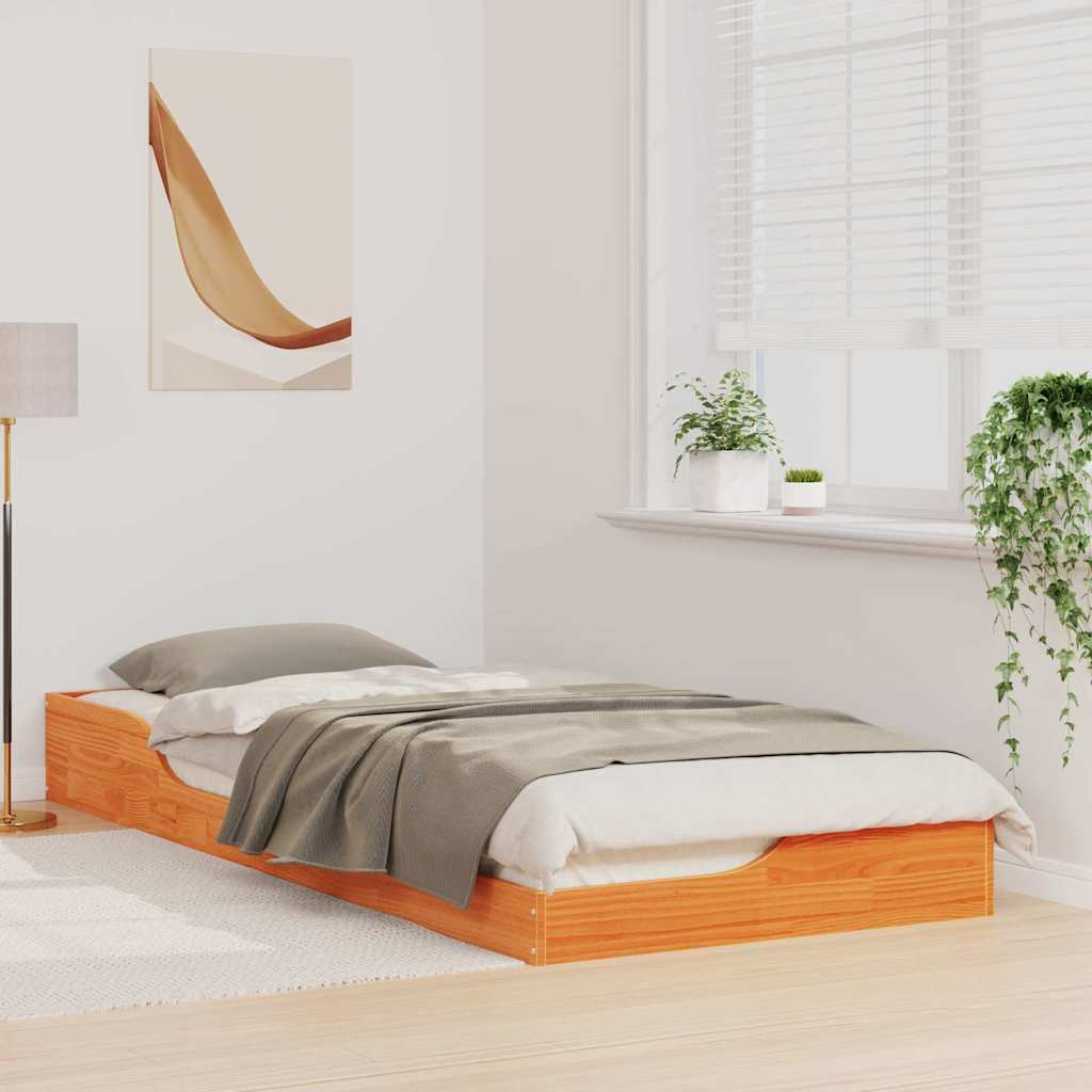 Bedframe Wasbruin 100 x 220 cm Massief grenenhout is nu te koop bij PeponiXL, paradijselijk wonen!