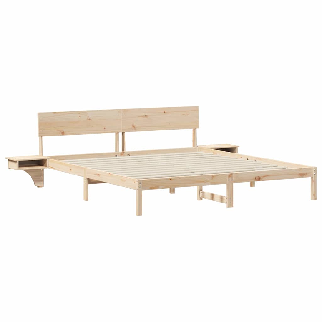 Bedframe met hoofdeinde Bruin 180 x 200 cm Massief grenenhout is nu te koop bij PeponiXL, paradijselijk wonen!