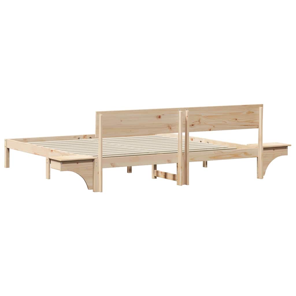 Bedframe met hoofdeinde Bruin 180 x 200 cm Massief grenenhout is nu te koop bij PeponiXL, paradijselijk wonen!