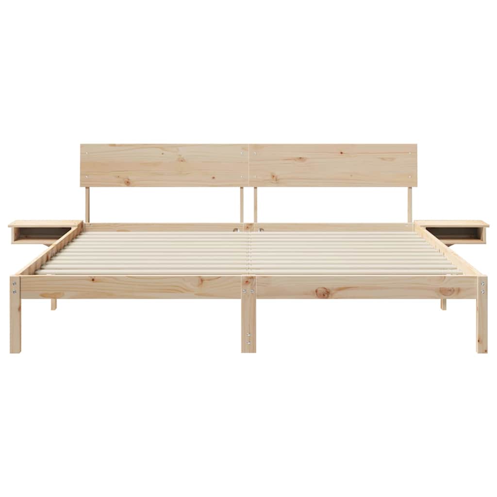 Bedframe met hoofdeinde Bruin 180 x 200 cm Massief grenenhout is nu te koop bij PeponiXL, paradijselijk wonen!