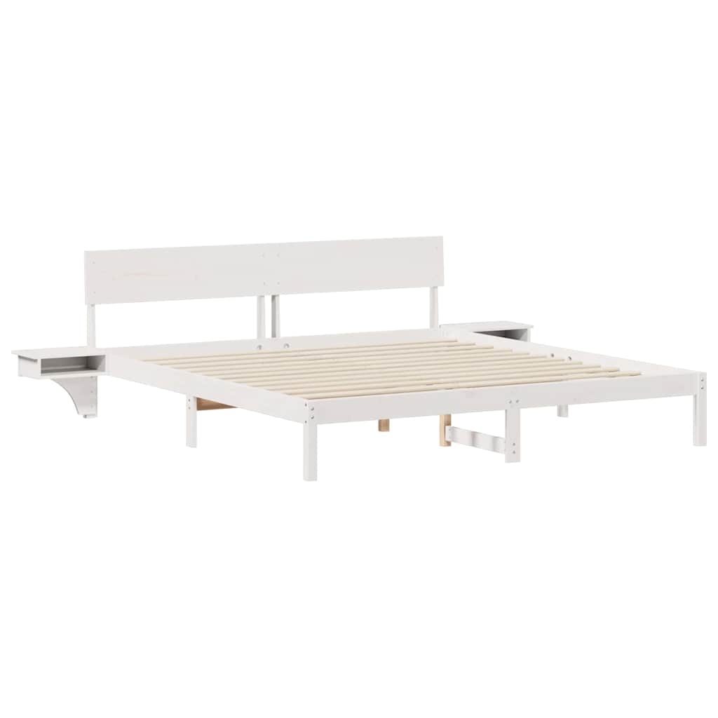 Bedframe met hoofdeinde Wit 180 x 200 cm Massief grenenhout is nu te koop bij PeponiXL, paradijselijk wonen!
