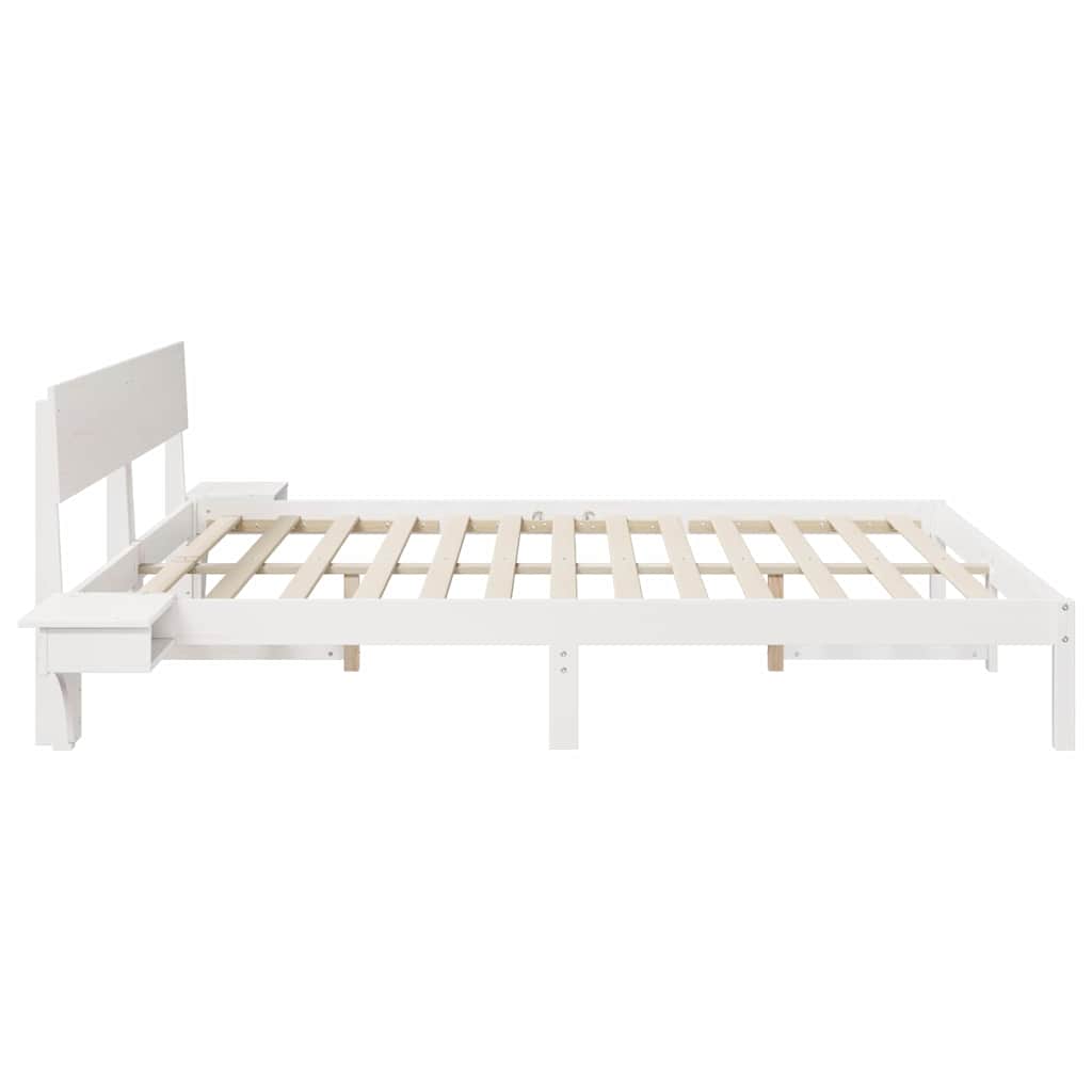 Bedframe met hoofdeinde Wit 180 x 200 cm Massief grenenhout is nu te koop bij PeponiXL, paradijselijk wonen!