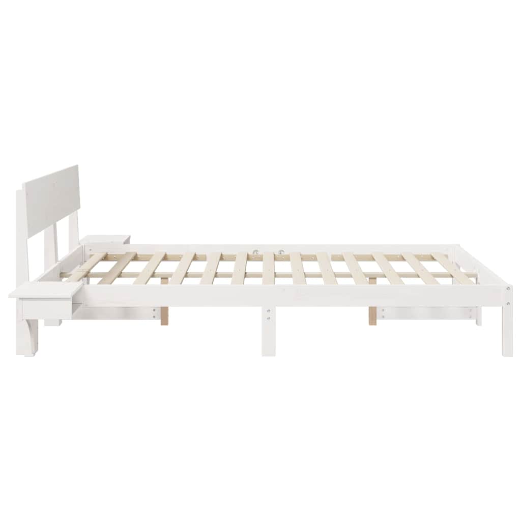 Bedframe met hoofdeinde Wit 160 x 200 cm Massief grenenhout is nu te koop bij PeponiXL, paradijselijk wonen!