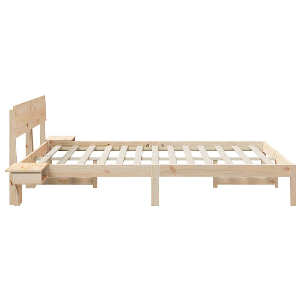 Bedframe met hoofdeinde Bruin 150 x 200 cm Massief grenenhout is nu te koop bij PeponiXL, paradijselijk wonen!