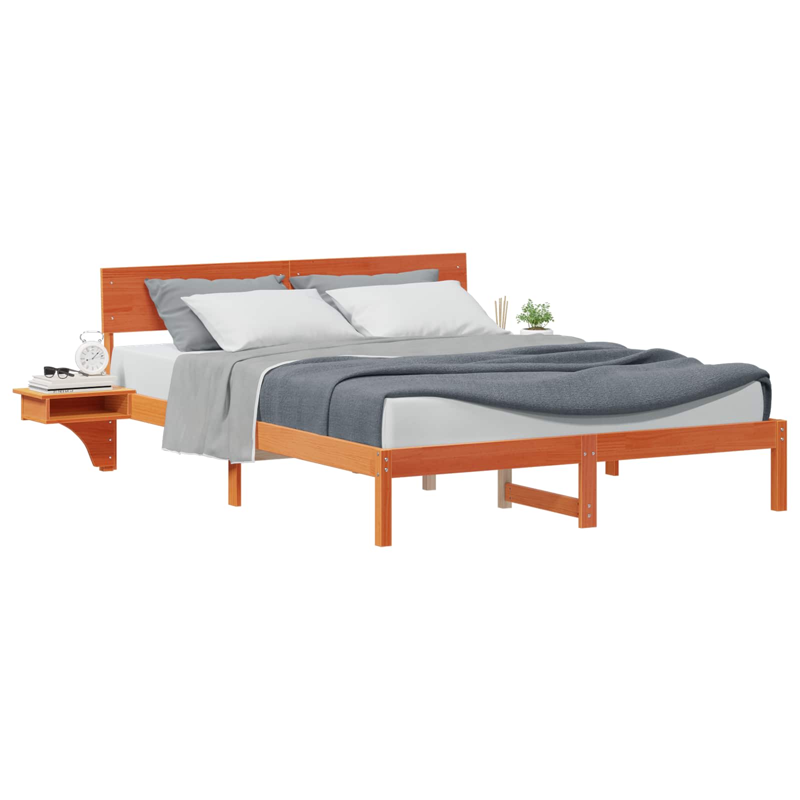 Bedframe Wasbruin 150 x 200 cm Massief grenenhout is nu te koop bij PeponiXL, paradijselijk wonen!