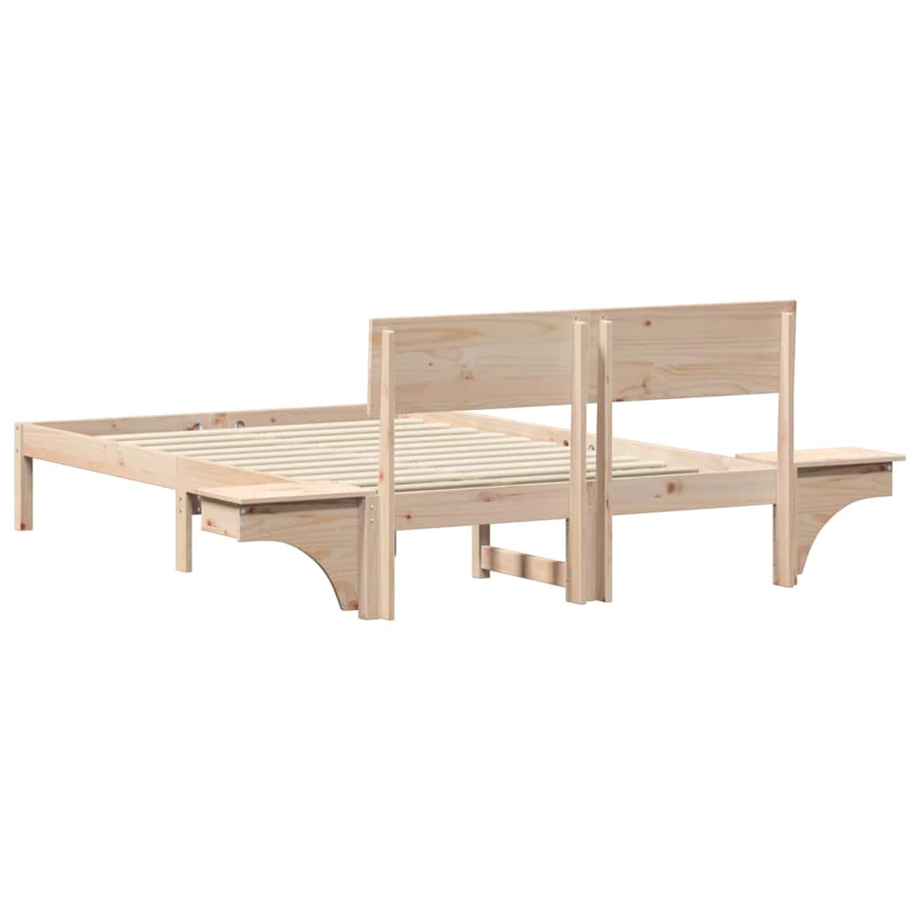 Bedframe met hoofdeinde Bruin 120 x 190 cm Massief grenenhout is nu te koop bij PeponiXL, paradijselijk wonen!