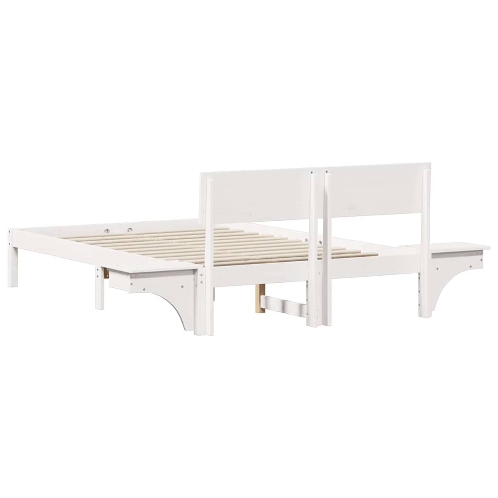 Bedframe met hoofdeinde Wit 120 x 190 cm Massief grenenhout is nu te koop bij PeponiXL, paradijselijk wonen!