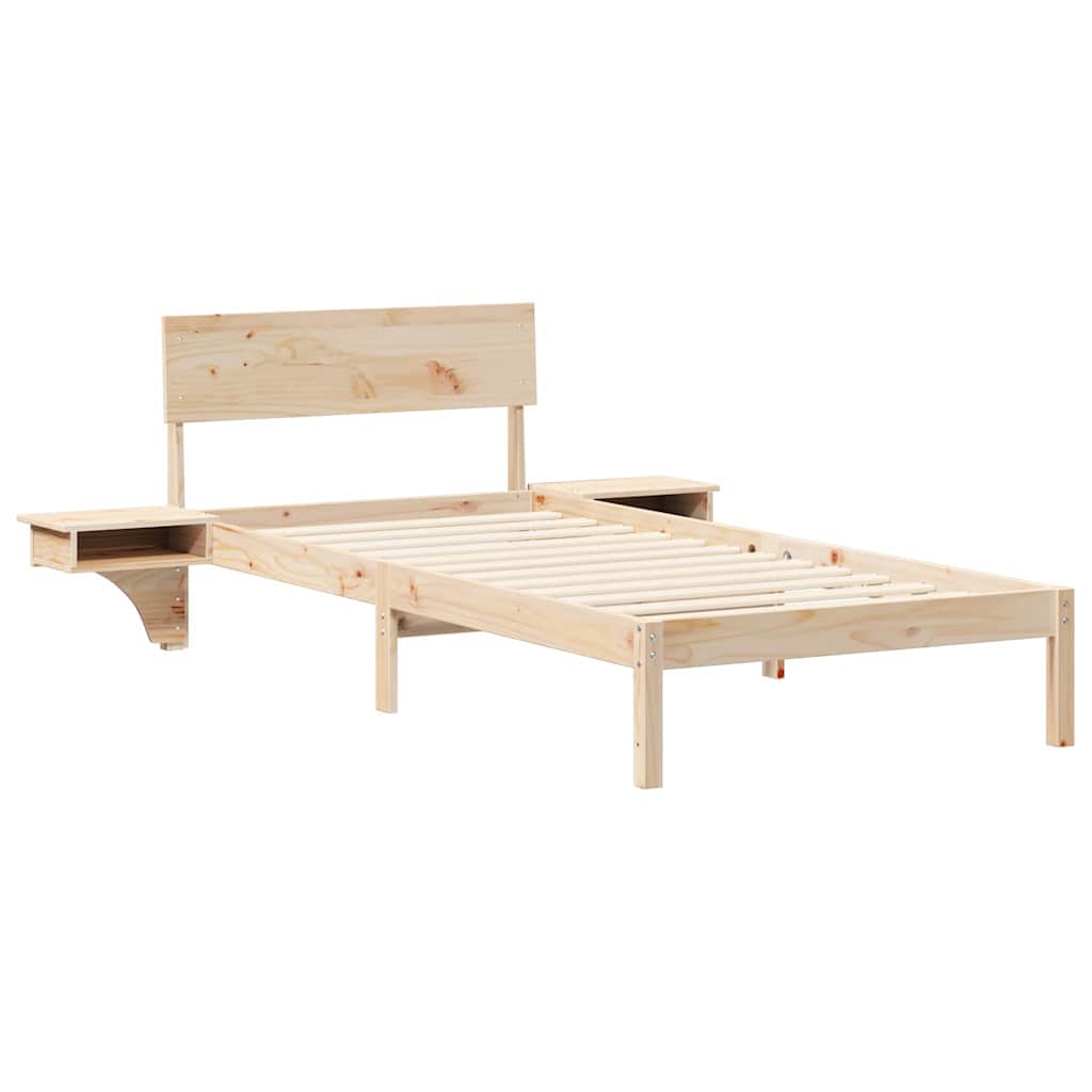 Bedframe met hoofdeinde Bruin 90 x 200 cm Massief grenenhout is nu te koop bij PeponiXL, paradijselijk wonen!