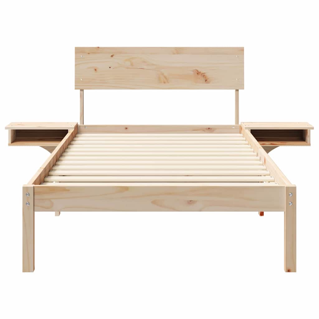 Bedframe met hoofdeinde Bruin 90 x 200 cm Massief grenenhout is nu te koop bij PeponiXL, paradijselijk wonen!