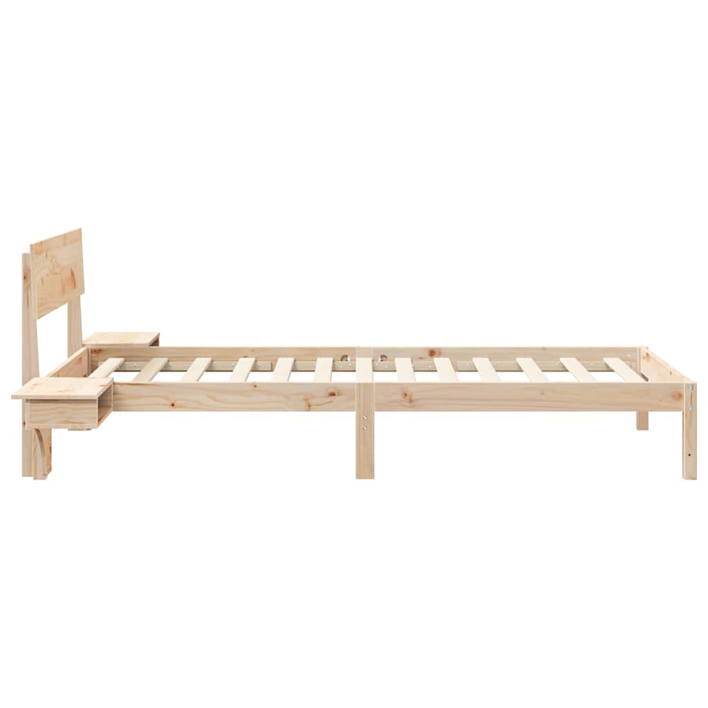 Bedframe met hoofdeinde Bruin 90 x 200 cm Massief grenenhout is nu te koop bij PeponiXL, paradijselijk wonen!
