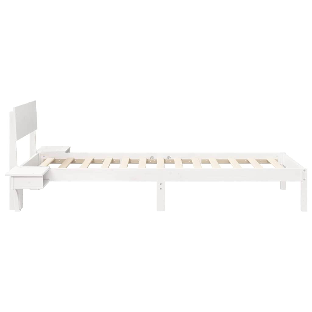 Bedframe met hoofdeinde Wit 90 x 200 cm Massief grenenhout is nu te koop bij PeponiXL, paradijselijk wonen!
