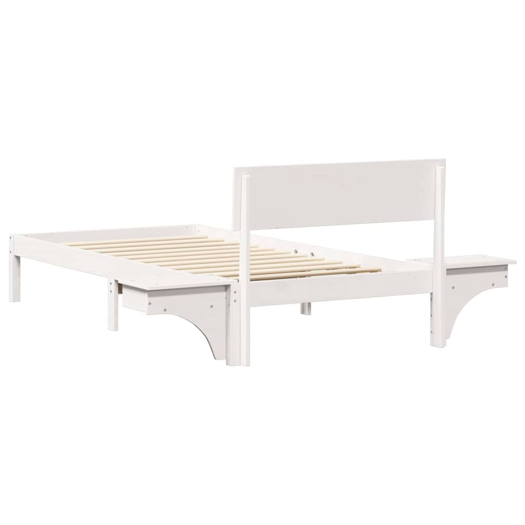 Bedframe met hoofdeinde Wit 90 x 190 cm Massief grenenhout is nu te koop bij PeponiXL, paradijselijk wonen!