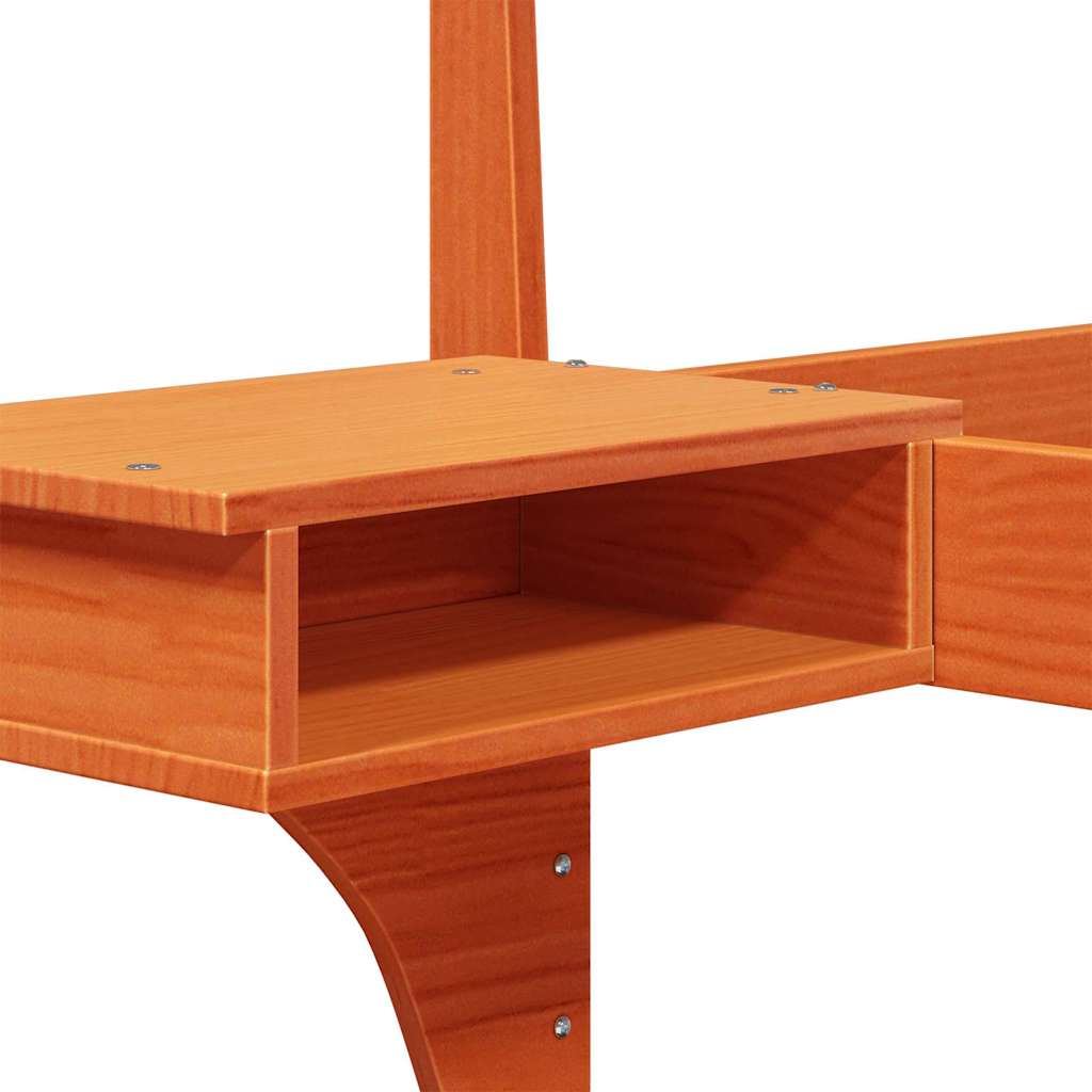 Bedframe met hoofdeinde Wasbruin 90 x 190 cm Massief grenenhout is nu te koop bij PeponiXL, paradijselijk wonen!