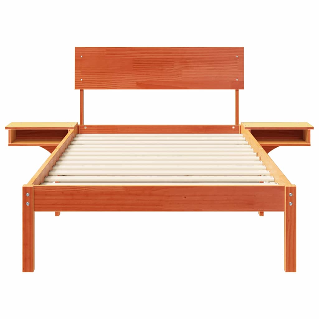 Bedframe met hoofdeinde Wasbruin 90 x 190 cm Massief grenenhout is nu te koop bij PeponiXL, paradijselijk wonen!