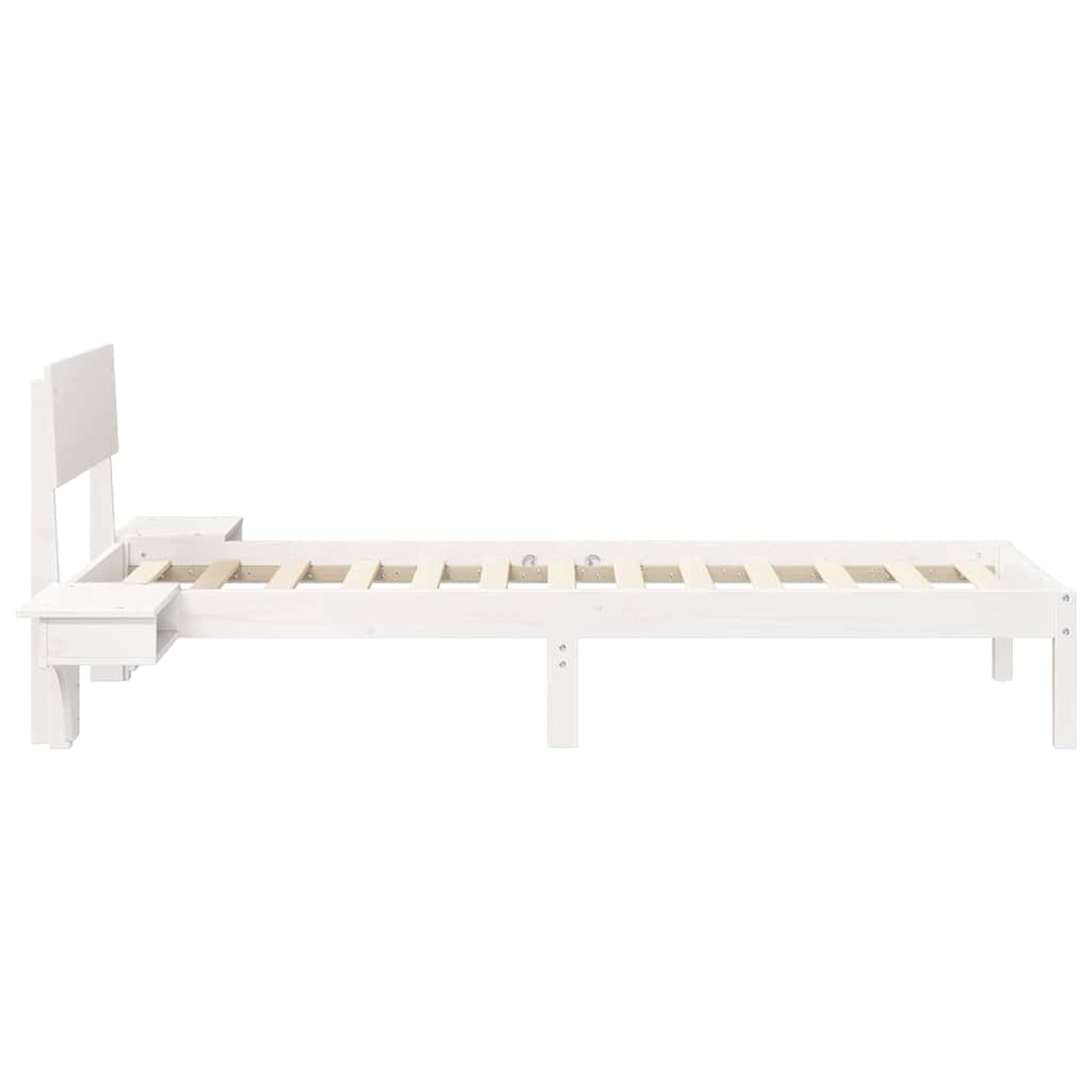 Bedframe met hoofdeinde Wit 75 x 190 cm Massief grenenhout is nu te koop bij PeponiXL, paradijselijk wonen!