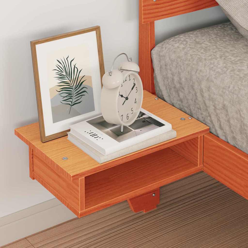 Bedframe met hoofdeinde Wasbruin 75 x 190 cm Massief grenenhout is nu te koop bij PeponiXL, paradijselijk wonen!