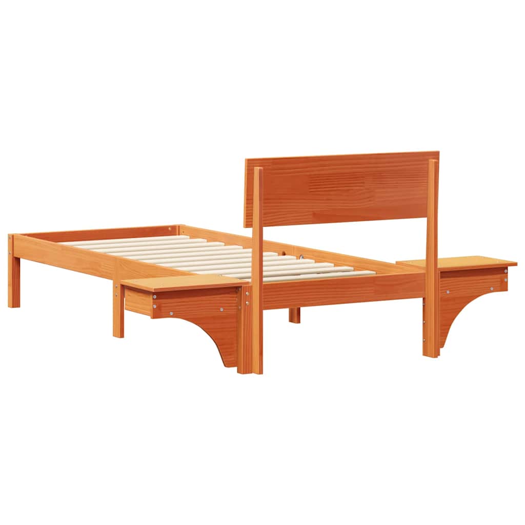 Bedframe met hoofdeinde Wasbruin 75 x 190 cm Massief grenenhout is nu te koop bij PeponiXL, paradijselijk wonen!