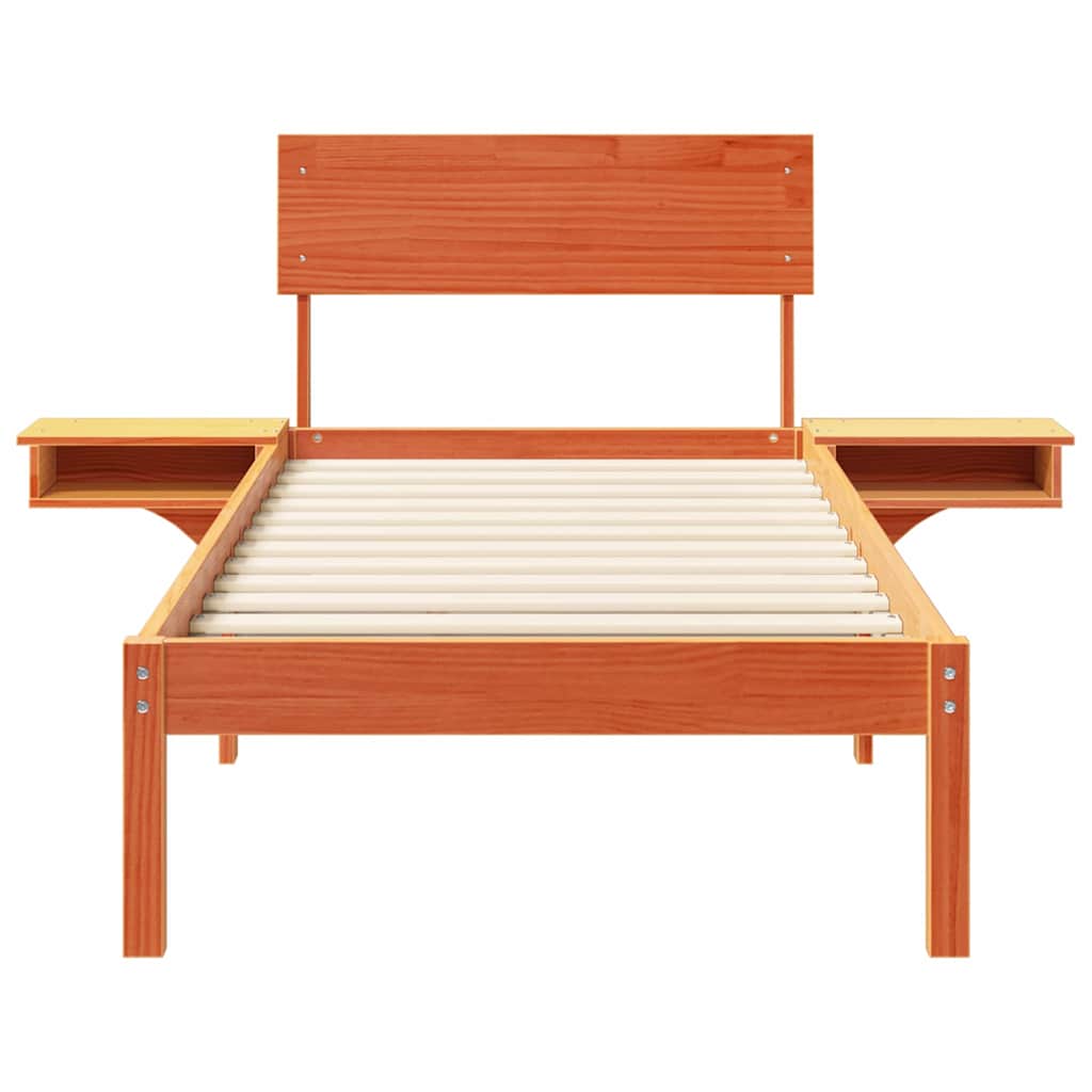 Bedframe met hoofdeinde Wasbruin 75 x 190 cm Massief grenenhout is nu te koop bij PeponiXL, paradijselijk wonen!