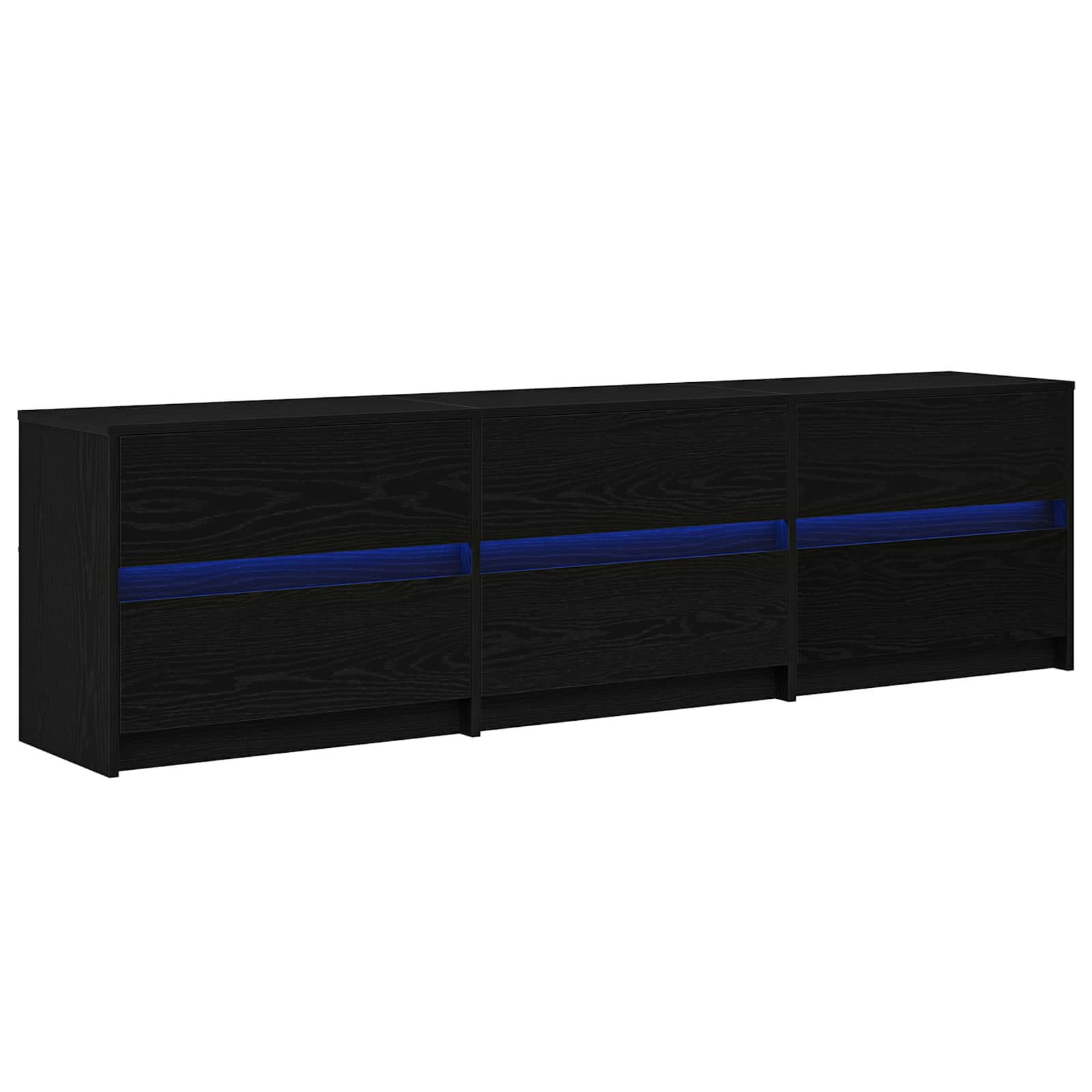 TV Eenheden 2 pcs Zwart Eiken 180 x 34 x 50 cm Bewerkt hout is nu te koop bij PeponiXL, paradijselijk wonen!