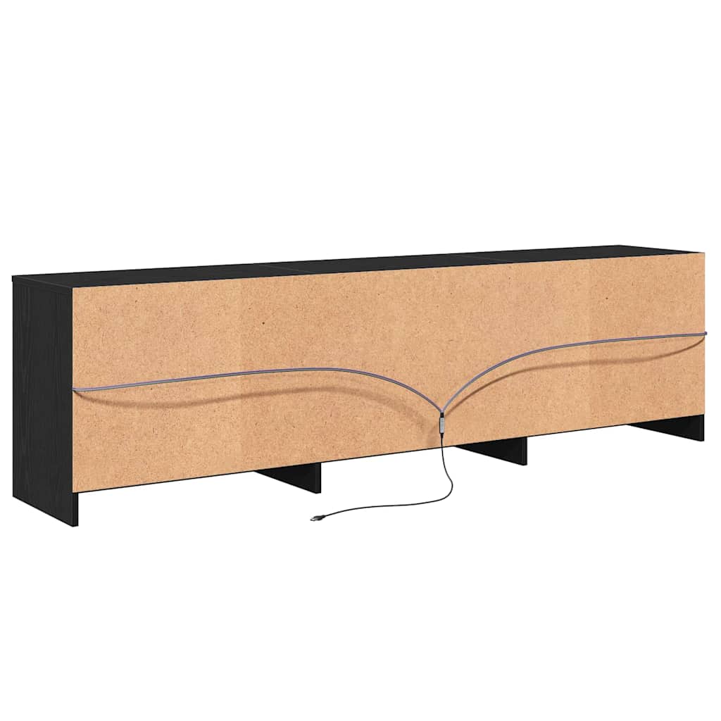 TV Eenheden 2 pcs Zwart Eiken 180 x 34 x 50 cm Bewerkt hout is nu te koop bij PeponiXL, paradijselijk wonen!