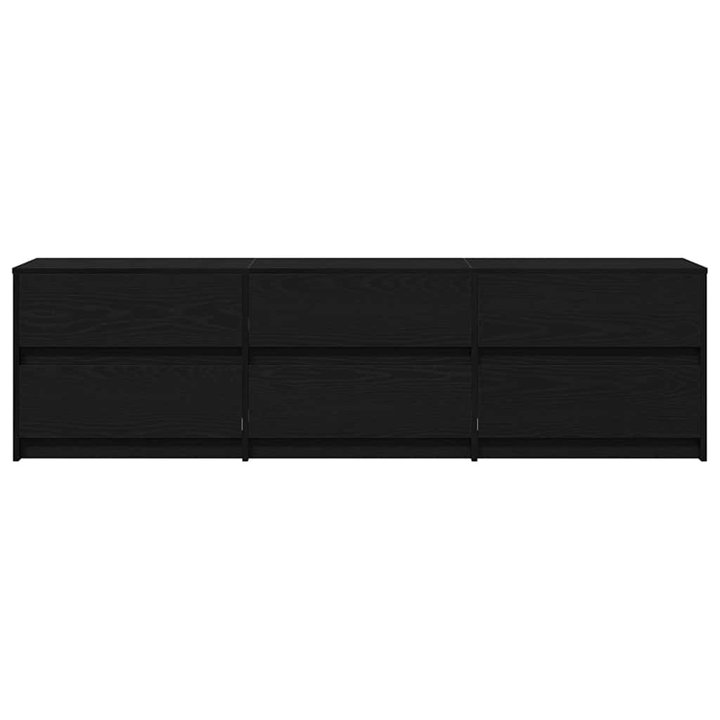 TV Eenheden 2 pcs Zwart Eiken 180 x 34 x 50 cm Bewerkt hout is nu te koop bij PeponiXL, paradijselijk wonen!