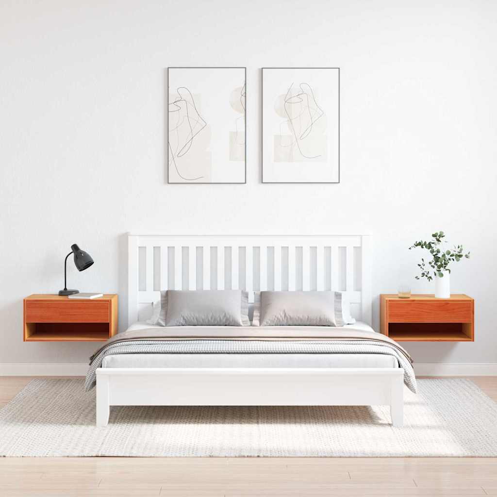 Nachtkastje 2 pcs Wasbruin 50 x 32,5 x 24 cm Massief grenenhout is nu te koop bij PeponiXL, paradijselijk wonen!