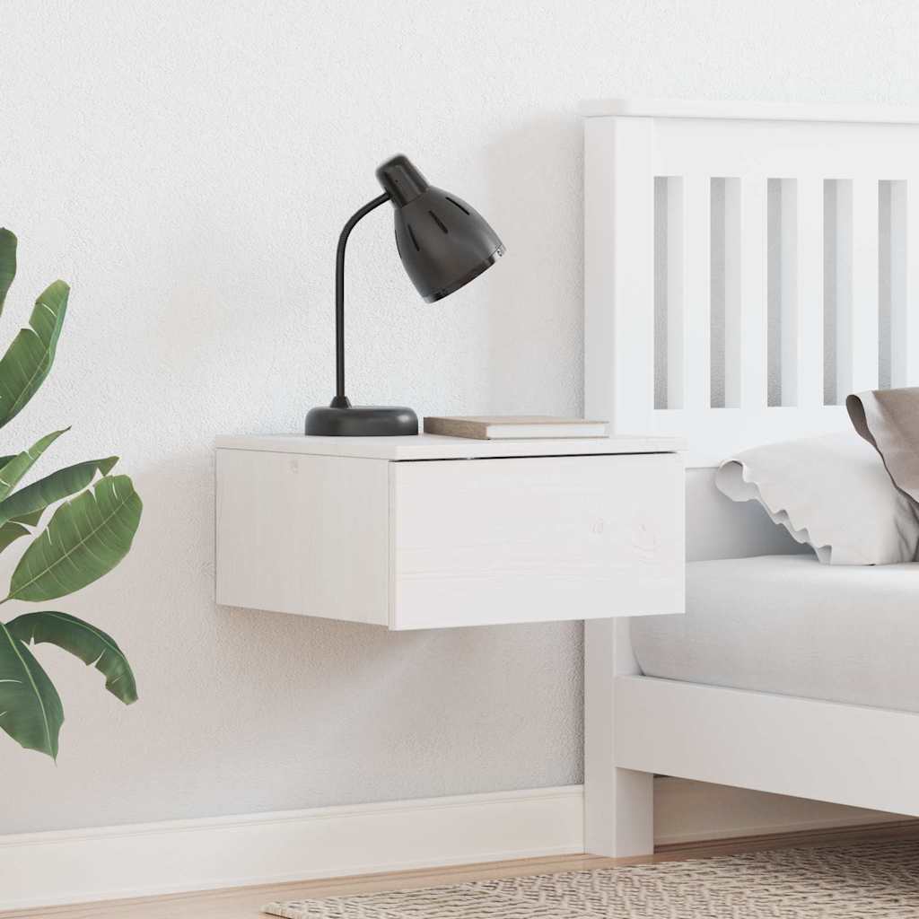 Nachtkastje met lade Wit 37 x 35 x 18,5 cm Massief grenenhout is nu te koop bij PeponiXL, paradijselijk wonen!