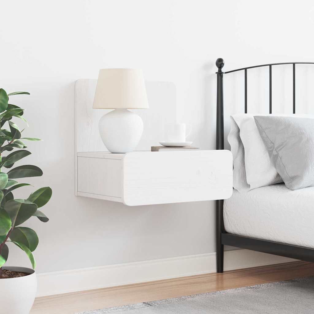 Nachtkastje met lade Wit 44 x 32,5 x 40 cm Massief grenenhout is nu te koop bij PeponiXL, paradijselijk wonen!