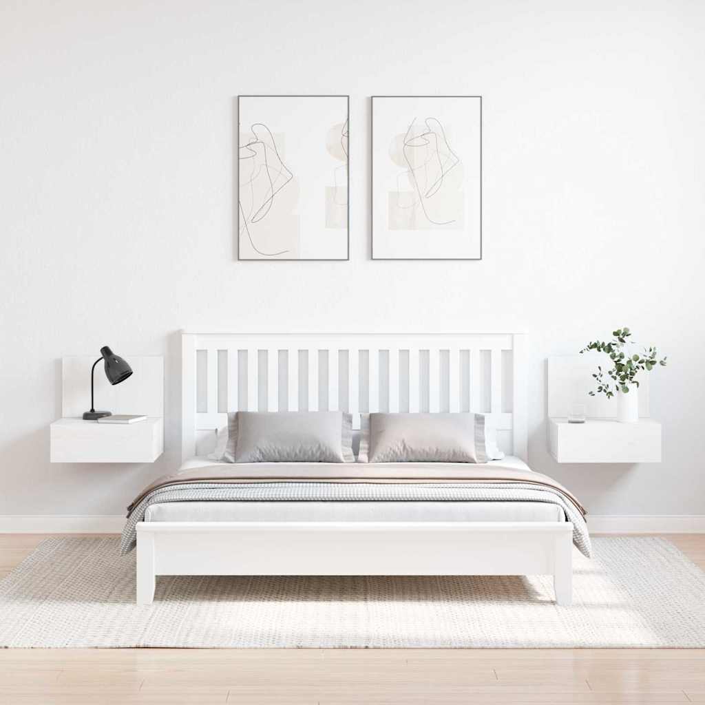 Nachtkastje 2 pcs Wit 42 x 32,5 x 40 cm Massief grenenhout is nu te koop bij PeponiXL, paradijselijk wonen!