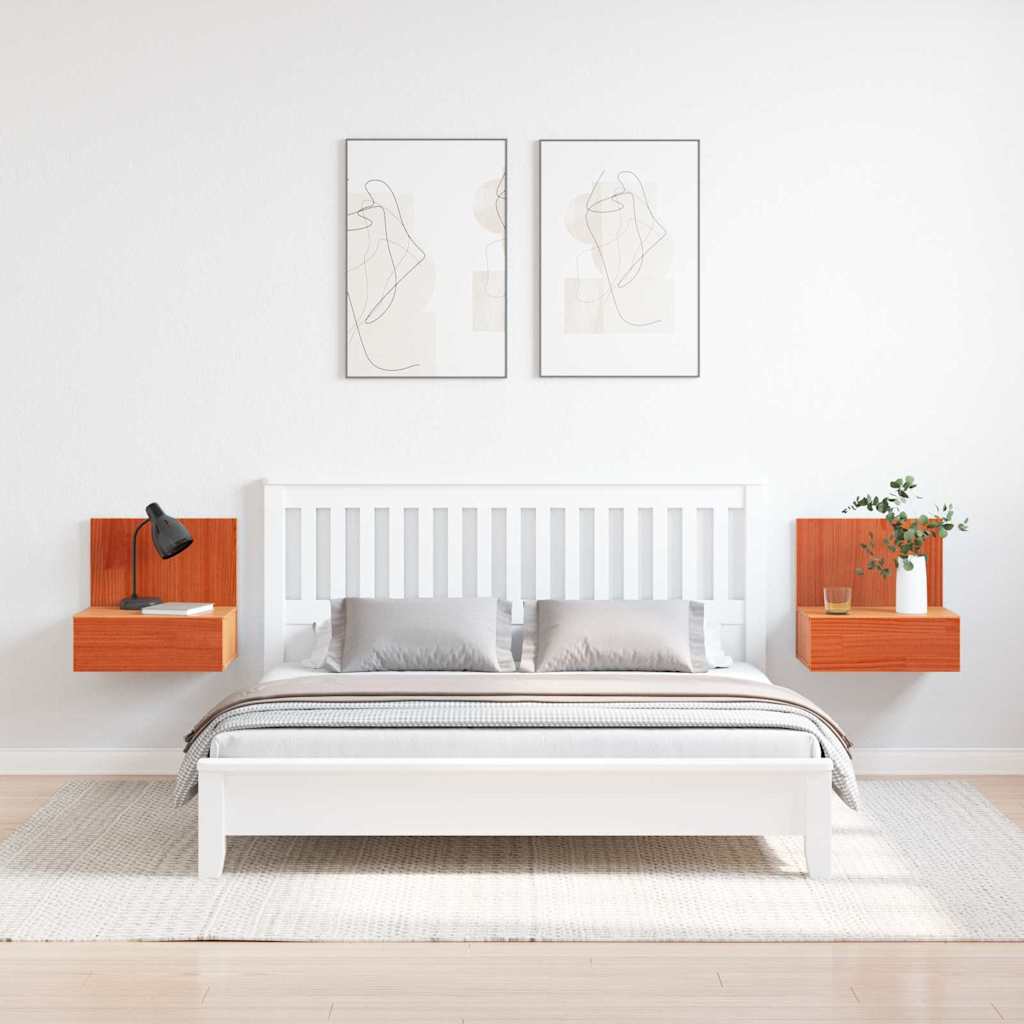 Nachtkastje 2 pcs Wasbruin 42 x 32,5 x 40 cm Massief grenenhout is nu te koop bij PeponiXL, paradijselijk wonen!