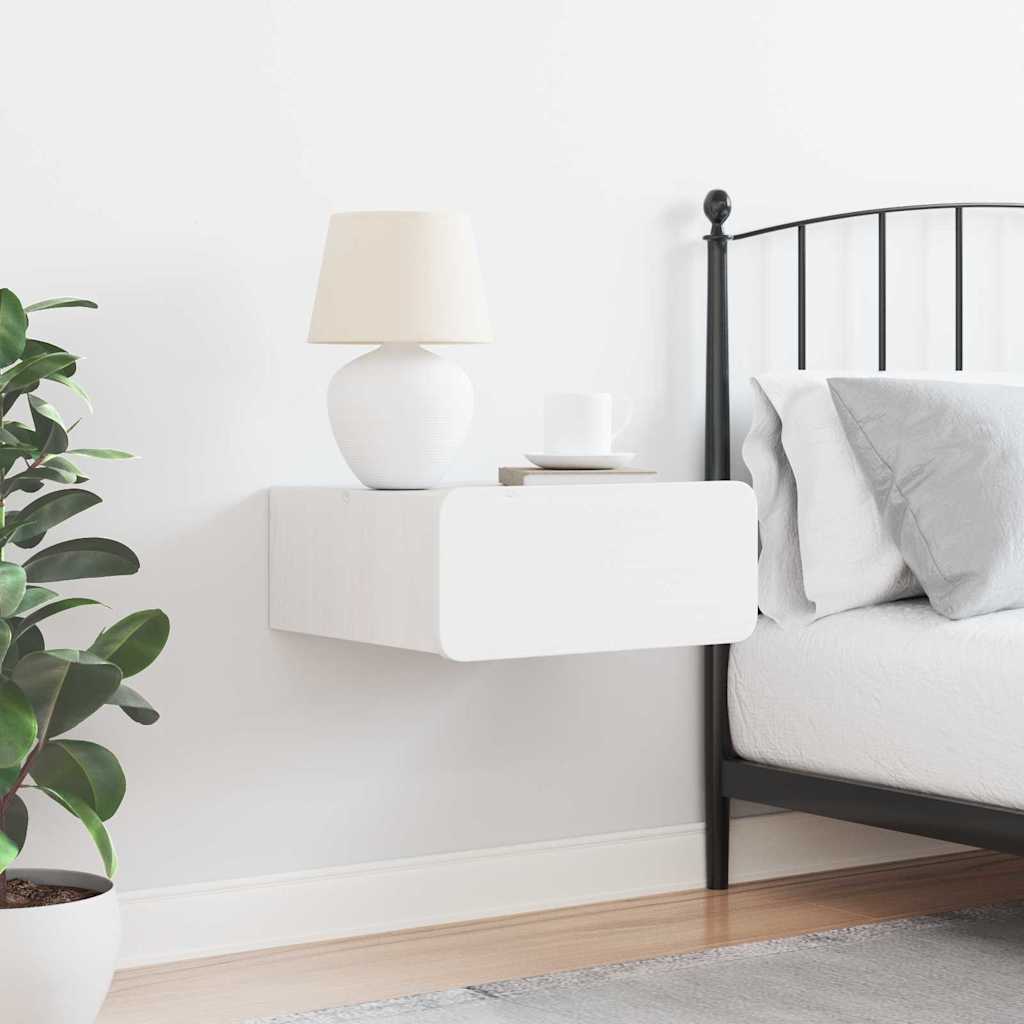 Nachtkastje met lade Wit 39 x 34 x 16,5 cm Massief grenenhout is nu te koop bij PeponiXL, paradijselijk wonen!