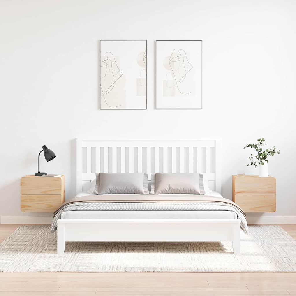 Nachtkastje 2 pcs Naturel 39 x 34 x 33 cm Massief grenenhout is nu te koop bij PeponiXL, paradijselijk wonen!