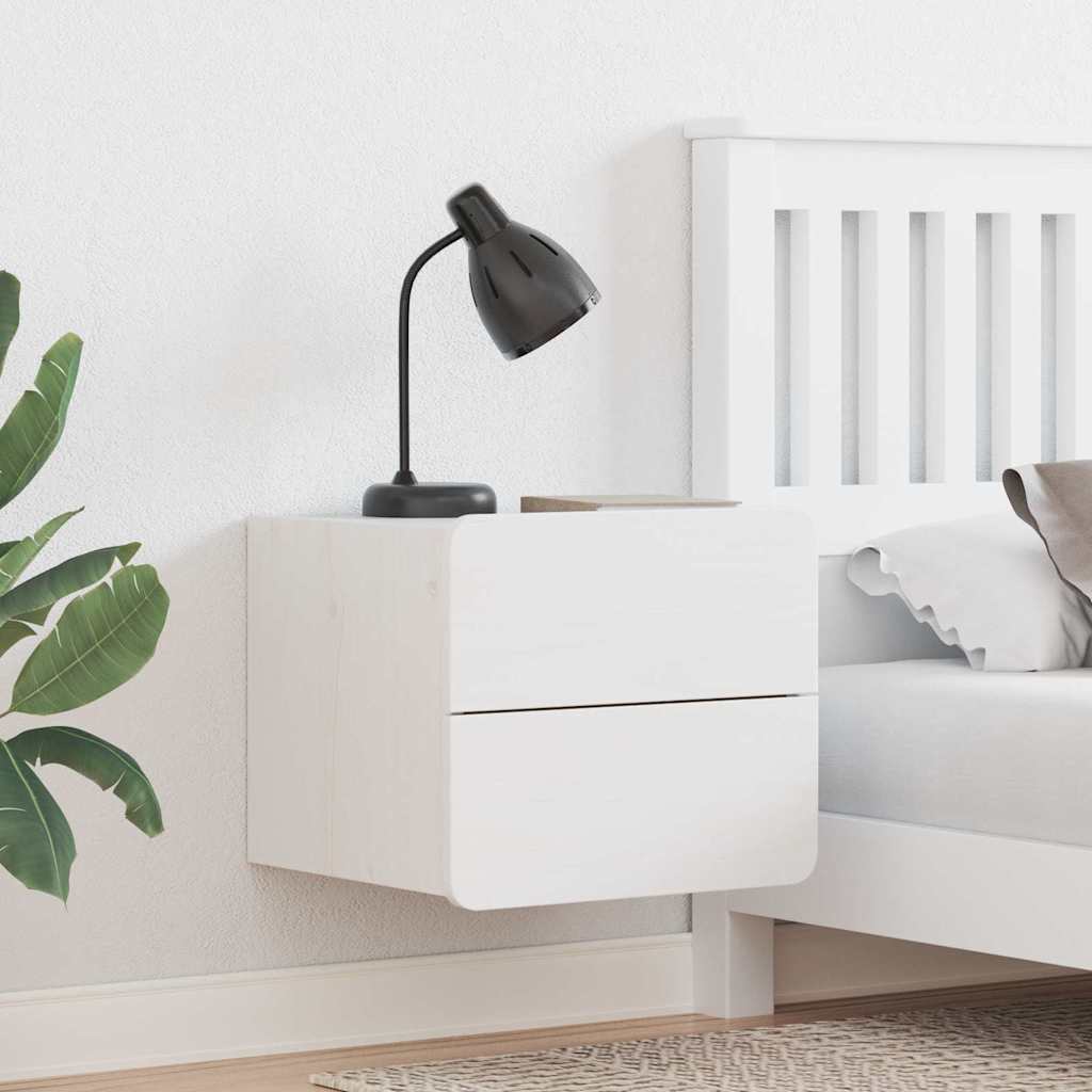 Nachtkastje 2 pcs Wit 39 x 34 x 33 cm Massief grenenhout is nu te koop bij PeponiXL, paradijselijk wonen!