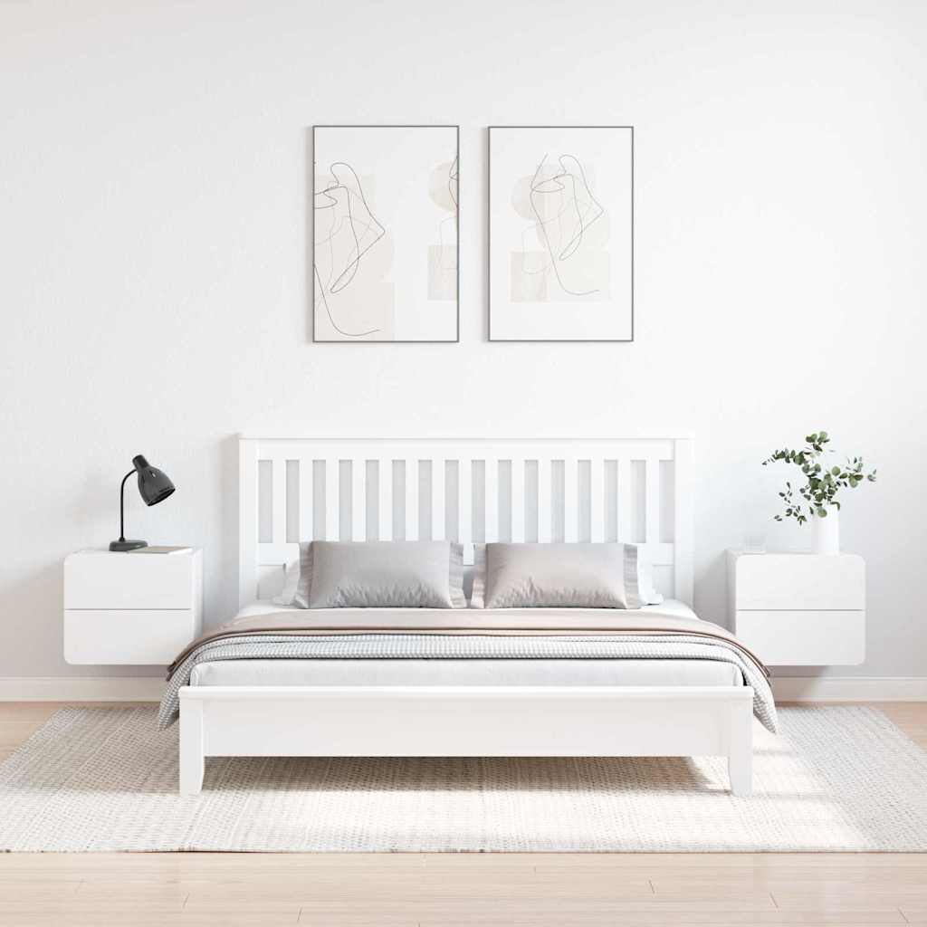 Nachtkastje 2 pcs Wit 39 x 34 x 33 cm Massief grenenhout is nu te koop bij PeponiXL, paradijselijk wonen!