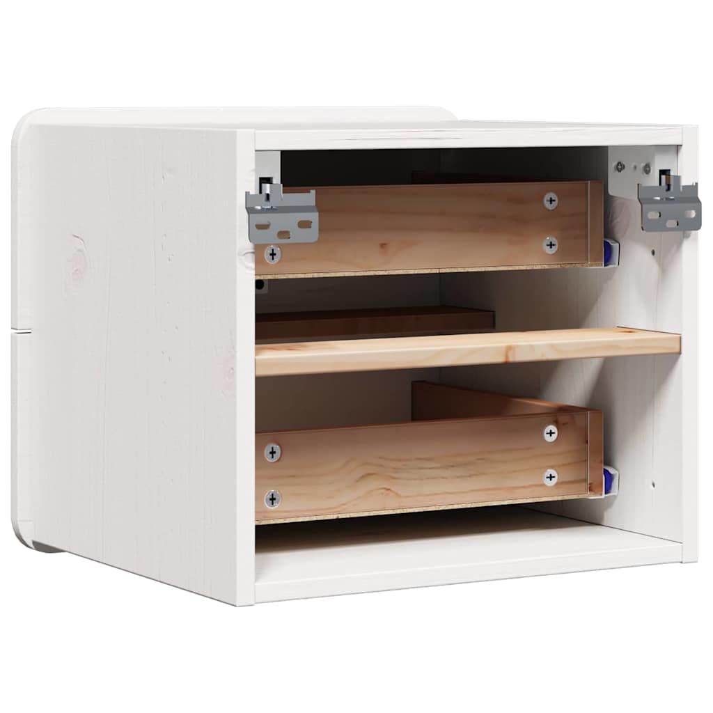 Nachtkastje 2 pcs Wit 39 x 34 x 33 cm Massief grenenhout is nu te koop bij PeponiXL, paradijselijk wonen!