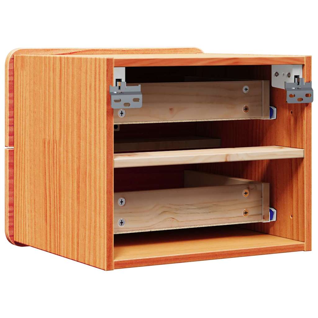 Nachtkastje 2 pcs Bruin 39 x 34 x 33 cm Massief grenenhout is nu te koop bij PeponiXL, paradijselijk wonen!